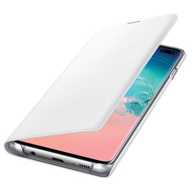 Samsung Galaxy S10+ (G975) оригинальный Smart Led View Cover открываемый белый кожаный чехол - книжка | Vacins.lv