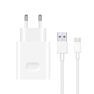 Origināls „Huawei“ SuperCharge Max 40W (HW-100400E00) balts tīkla lādētājs + USB Type-C vads / Vacins.lv