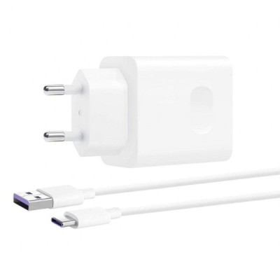 Оригинальное белый зарядное устройство „Huawei“ SuperCharge Max 40W (HW-100400E00) + Type-C USB кабель | Vacins.lv