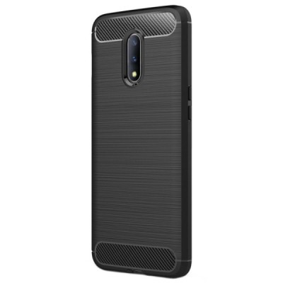 OnePlus 7 (OnePlus Seven) „Carbon“ твердый силиконовый чехол (TPU) - черный | Vacins.lv