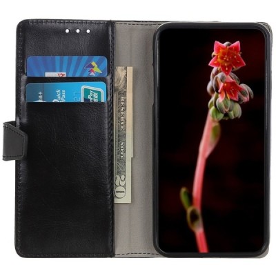 Xiaomi Mi 9 SE atvēramais ādas melns maciņš (maks) / Vacins.lv
