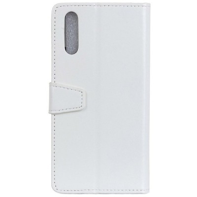 Xiaomi Mi 9 SE atvēramais ādas balts maciņš (maks) / Vacins.lv