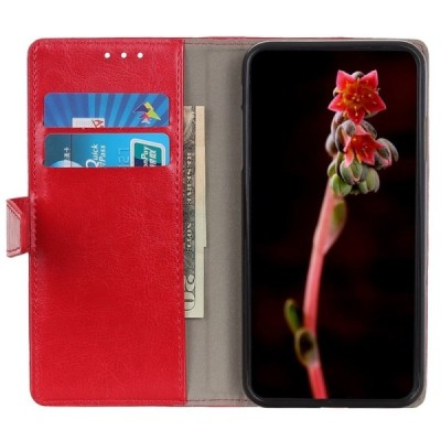Xiaomi Mi 9 SE atvēramais ādas sarkans maciņš (maks) / Vacins.lv