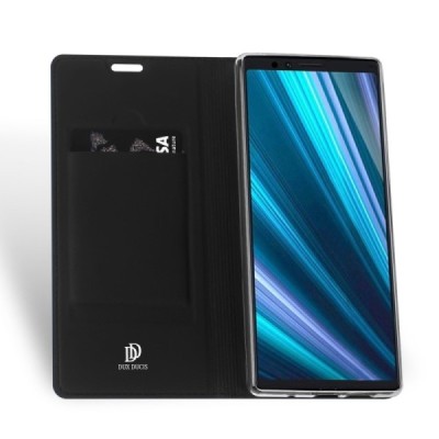 „Dux Ducis“ Skin серии Sony Xperia 1 (XZ4) чёрный кожаный чехол-книжка | Vacins.lv