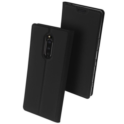 „Dux Ducis“ Skin серии Sony Xperia 1 (XZ4) чёрный кожаный чехол-книжка | Vacins.lv