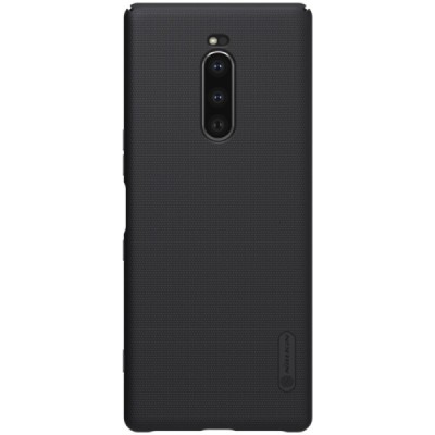 Nillkin Frosted Shield Sony Xperia 1 (XZ4) melns plastmasas futrālis / Vacins.lv
