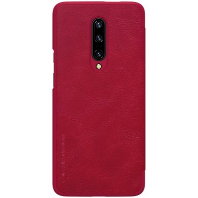Greznais „Nillkin“ Qin sērijas ādas atvērams sarkans OnePlus 7 Pro maciņš (maks) / Vacins.lv