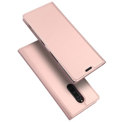 Xperia 1 (XZ4) „Dux Ducis“ Skin sērijas rozs ādas atvērams maciņš / Vacins.lv