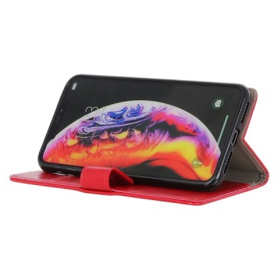 Xiaomi Mi 9 (Mi 9 Explorer) atvēramais ādas sarkans maciņš (maks) / Vacins.lv