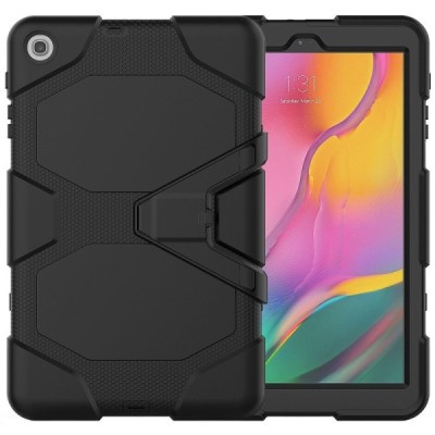Samsung Galaxy Tab A 10.1 2019 (T510, T515) усиленный защитный твердый чехол чёрного цвета | Vacins.lv