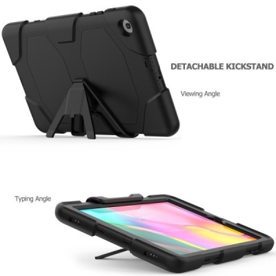 Samsung Galaxy Tab A 10.1 2019 (T510, T515) pastiprinātas aizsardzības melns apvalks  / Vacins.lv