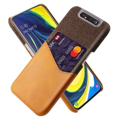 Samsung Galaxy A80 (A805F) „KSQ“ Shell brūns ādas apvalks ar iebūvētu karšu turētāju / Vacins.lv