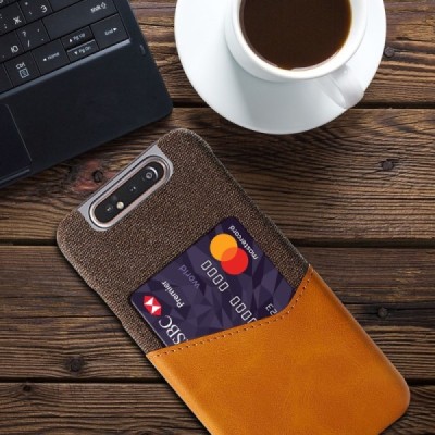 Samsung Galaxy A80 (A805F) „KSQ“ Shell brūns ādas apvalks ar iebūvētu karšu turētāju / Vacins.lv