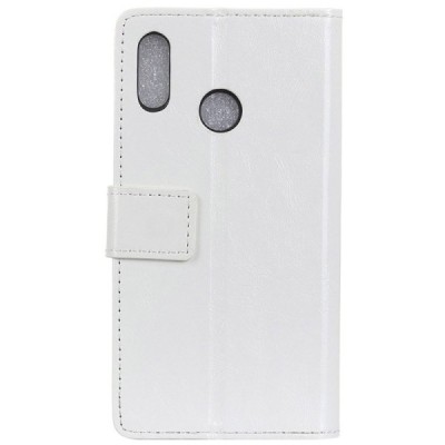 Huawei Y7 2019 (Y7 Prime 2019) atvēramais ādas balts maciņš, grāmata (maks) / Vacins.lv