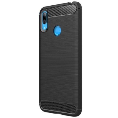 Huawei Y7 2019 (Y7 Prime 2019) „Carbon“ твердый силиконовый чехол (TPU) - черный | Vacins.lv