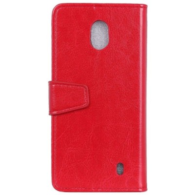 Nokia 1 atvēramais ādas sarkans maciņš, grāmata (maks) / Vacins.lv