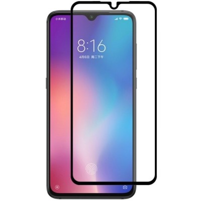 Xiaomi Mi 9 SE Hat-Prince Tempered Glass melns ekrāna aizsargstikls / Vacins.lv