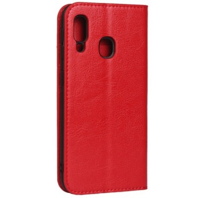 Samsung Galaxy A20e (A202F) открываемый красный кожаный чехол - книжка | Vacins.lv