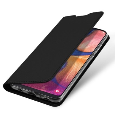 „Dux Ducis“ Skin серии Samsung Galaxy A20e (A202F) чёрный кожаный чехол-книжка | Vacins.lv
