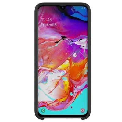 Samsung Galaxy A70 (A705F) твердый силиконовый (TPU) чехол чёрный | Vacins.lv