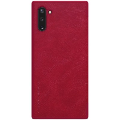 Роскошный красный кожаный чехол Nillkin Qin Series для Samsung Galaxy Note 10 (N970F) | Vacins.lv