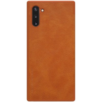 Greznais „Nillkin“ Qin sērijas ādas atvērams brūns Samsung Galaxy Note 10 (N970F) maciņš / Vacins.lv