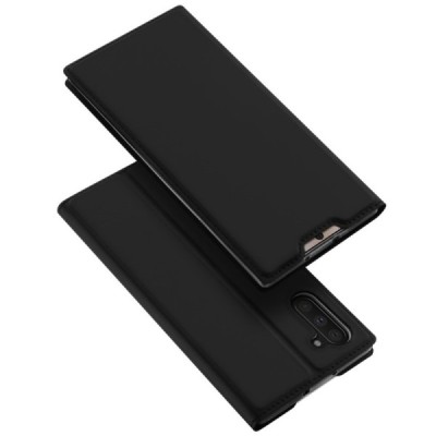Samsung Galaxy Note 10 (N970F) „Dux Ducis“ Skin sērijas melns ādas atvērams maciņš / Vacins.lv