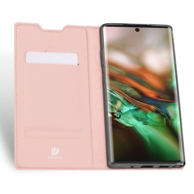 „Dux Ducis“ Skin серии Samsung Galaxy Note 10 (N970F) розовый кожаный чехол-книжка | Vacins.lv
