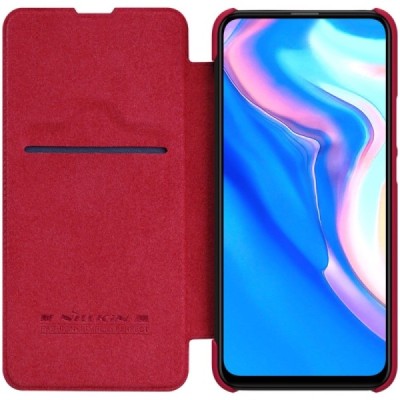 Greznais „Nillkin“ Qin sērijas ādas atvērams sarkans Huawei P Smart Z maciņš (maks) / Vacins.lv