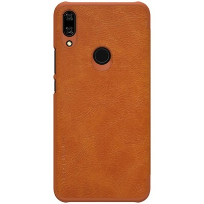 Роскошный коричневый кожаный чехол Nillkin Qin Series для Huawei P Smart Z | Vacins.lv
