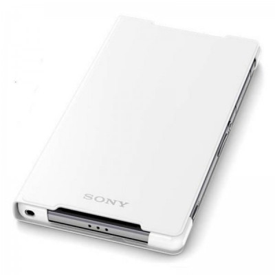 Oficialius Sony Xperia Z2 Style Cover Stand baltas atverčiamas dėklas SCR10 / Priedai.lt