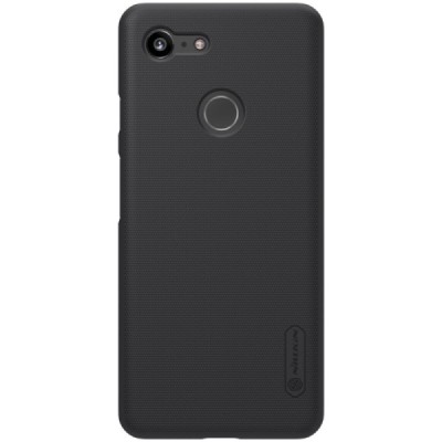 Google Pixel 3 Nillkin Frosted Shield melns plastmasas futrālis / Vacins.lv