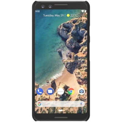 Google Pixel 3 Nillkin Frosted Shield melns plastmasas futrālis / Vacins.lv