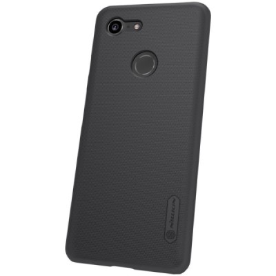 Google Pixel 3 Nillkin Frosted Shield melns plastmasas futrālis / Vacins.lv
