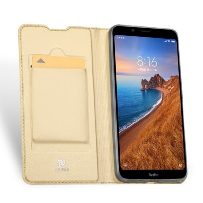 „Dux Ducis“ Skin серии Xiaomi Redmi 7A золотой кожаный чехол-книжка | Vacins.lv