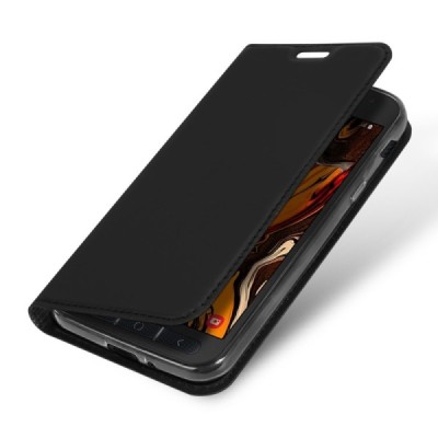 Samsung Galaxy Xcover 4 / 4S (G390, G398) „Dux Ducis“ Skin sērijas melns ādas atvērams maciņš / Vacins.lv