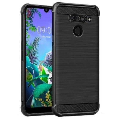 LG Q60 „Imak“ твердый силиконовый чехол из TPU чёрного цвета | Vacins.lv