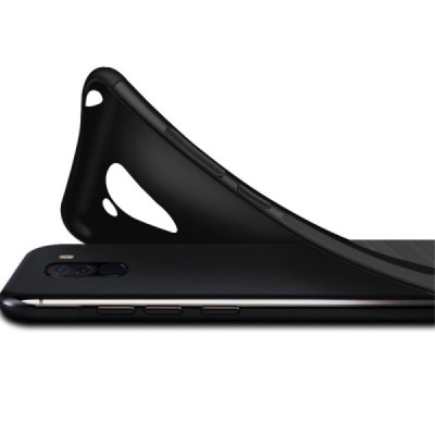 LG Q60 „Imak“ cieta silikona (TPU) melns apvalks / vacins.lv