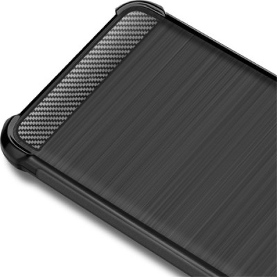 LG Q60 „Imak“ cieta silikona (TPU) melns apvalks / vacins.lv