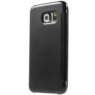 Samsung Galaxy S6 Edge (G925) открываемый чёрный пластиковый чехол-книжка | Vacins.lv