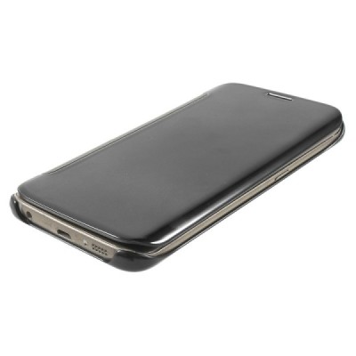 Samsung Galaxy S6 Edge (G925) открываемый чёрный пластиковый чехол-книжка | Vacins.lv
