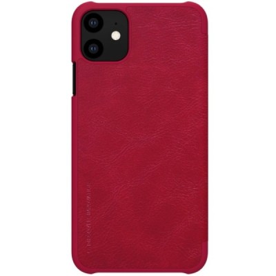 Greznais „Nillkin“ Qin sērijas ādas atvērams sarkans Apple iPhone 11 maciņš / Vacins.lv