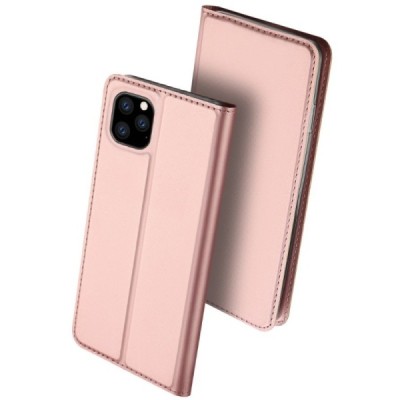 Apple iPhone 11 Pro Max „Dux Ducis“ Skin sērijas rozs ādas atvērams maciņš / Vacins.lv