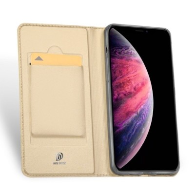 „Dux Ducis“ Skin серии Apple iPhone 11 Pro Max золотой кожаный чехол-книжка | Vacins.lv