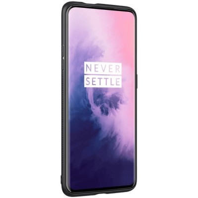 OnePlus 7 Pro (OnePlus Seven Pro) „Nillkin“ Synthetic Fiber чёрный твердый силиконовый чехол | Vacins.lv