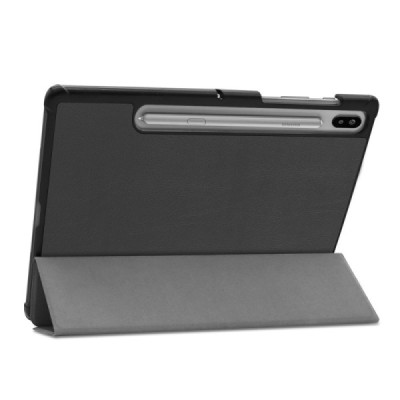 Samsung Galaxy Tab S6 10,5 T865 (T860) чёрный кожаный чехол-книжка (складной) | Vacins.lv