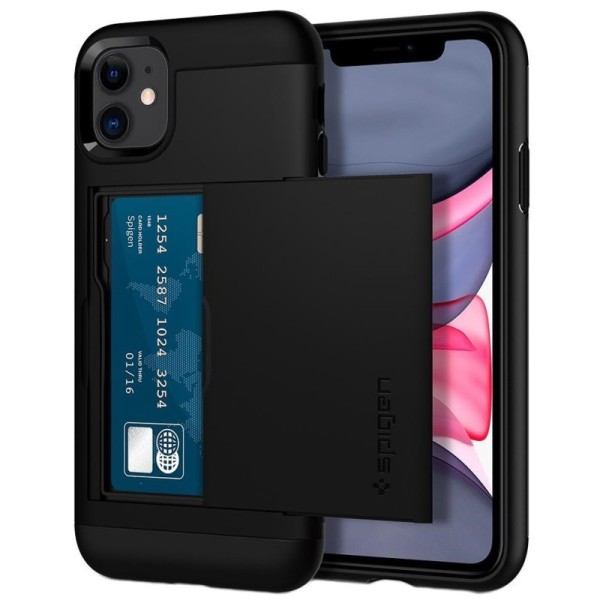 „Spigen“ Slim Armor CS apvalks - melns (iPhone 11)