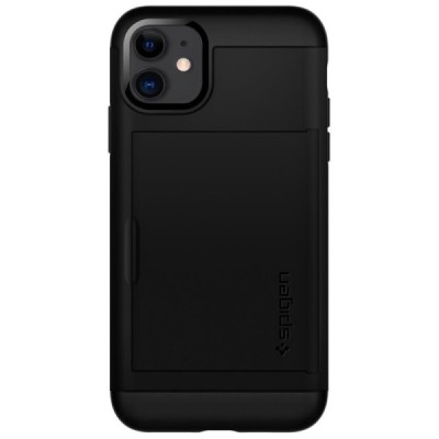 Apple iPhone 11 „Spigen“ Slim Armor CS melns silikons apvalks / vacins.lv