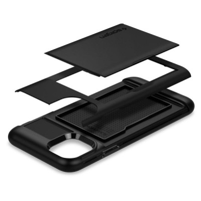 Apple iPhone 11 „Spigen“ Slim Armor CS melns silikons apvalks / vacins.lv