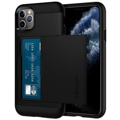 „Spigen“ Slim Armor CS Apple iPhone 11 Pro чёрный твердый силиконовый чехол | Vacins.lv